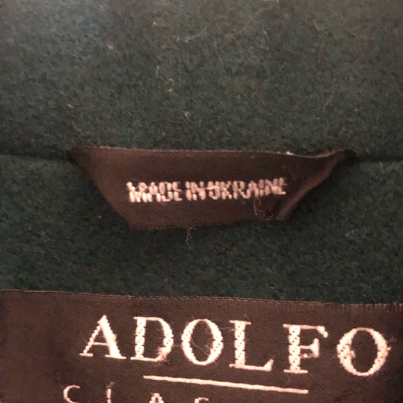 ADOLFO CLASSICS LONG GREEN COAT - Picture 9 of 11